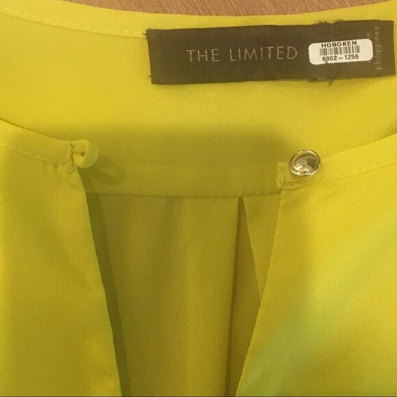 The Limited Yellow Scoop Neck Gold Button Blouse - Picture 13 of 14
